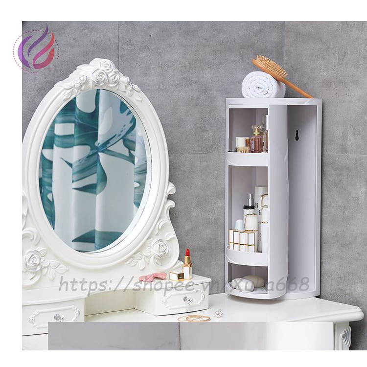 Kệ Góc Nhựa Tam Giác 3 Tầng Đa Năng Cho Nhà Tắm, Phòng Khách, Phòng Ngủ