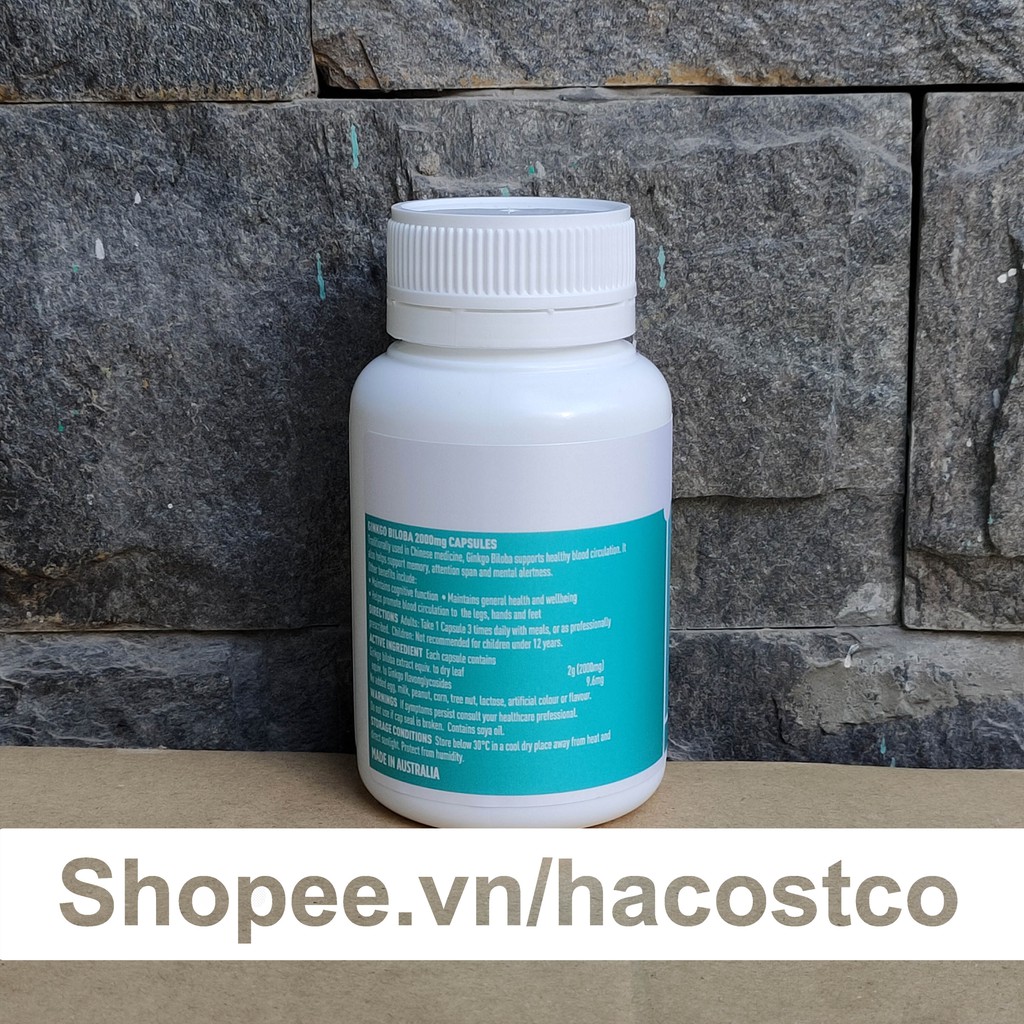 [Mã COSHOT28 hoàn 8% xu đơn 250K] Viên uống Healthy Care Ginkgo Biloba 2000 100 viên