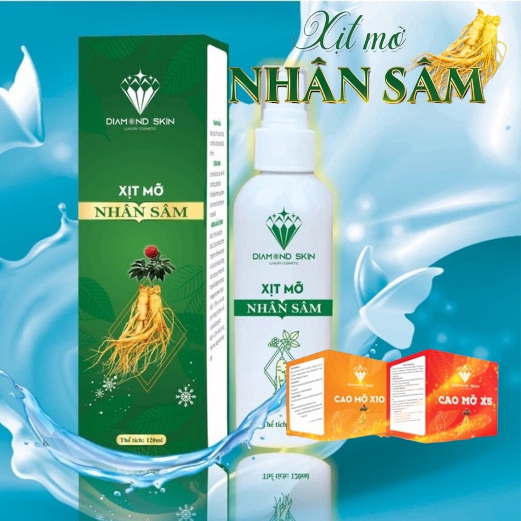 Xịt mỡ nhân sâm Diamond Skin, Xịt huỷ mỡ định hình cơ thể