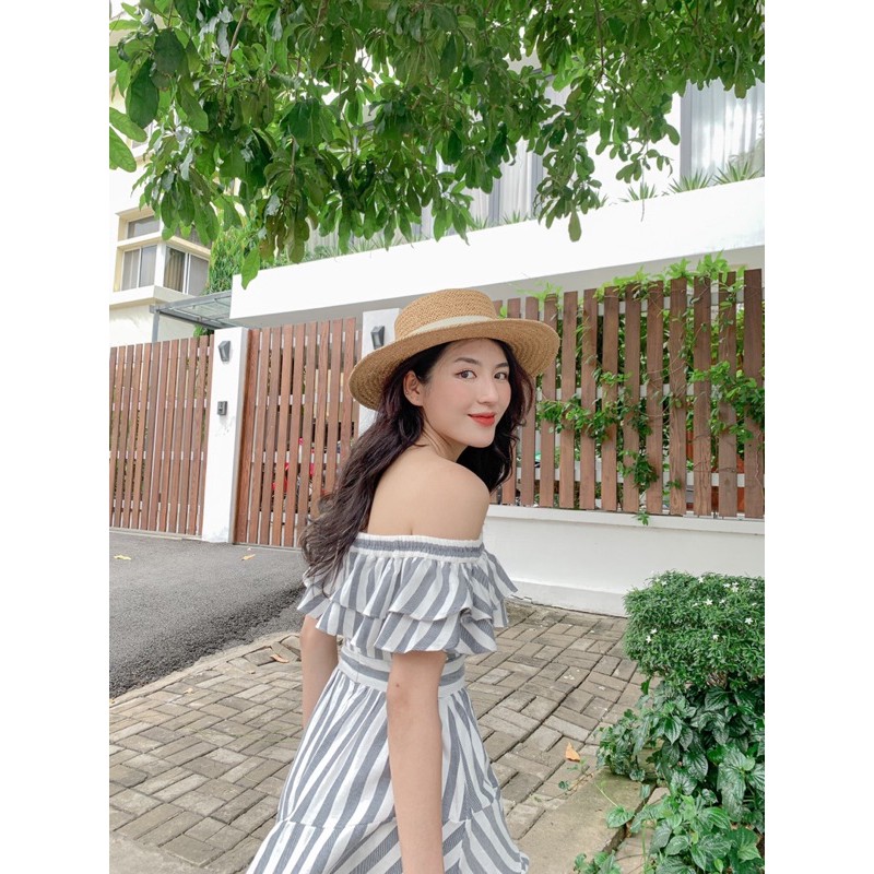 [Mã SKAMA06 giảm 8% tối đa 50K đơn 250K] Đầm KELLY - đầm trễ vai tùng bèo ♥ | BigBuy360 - bigbuy360.vn