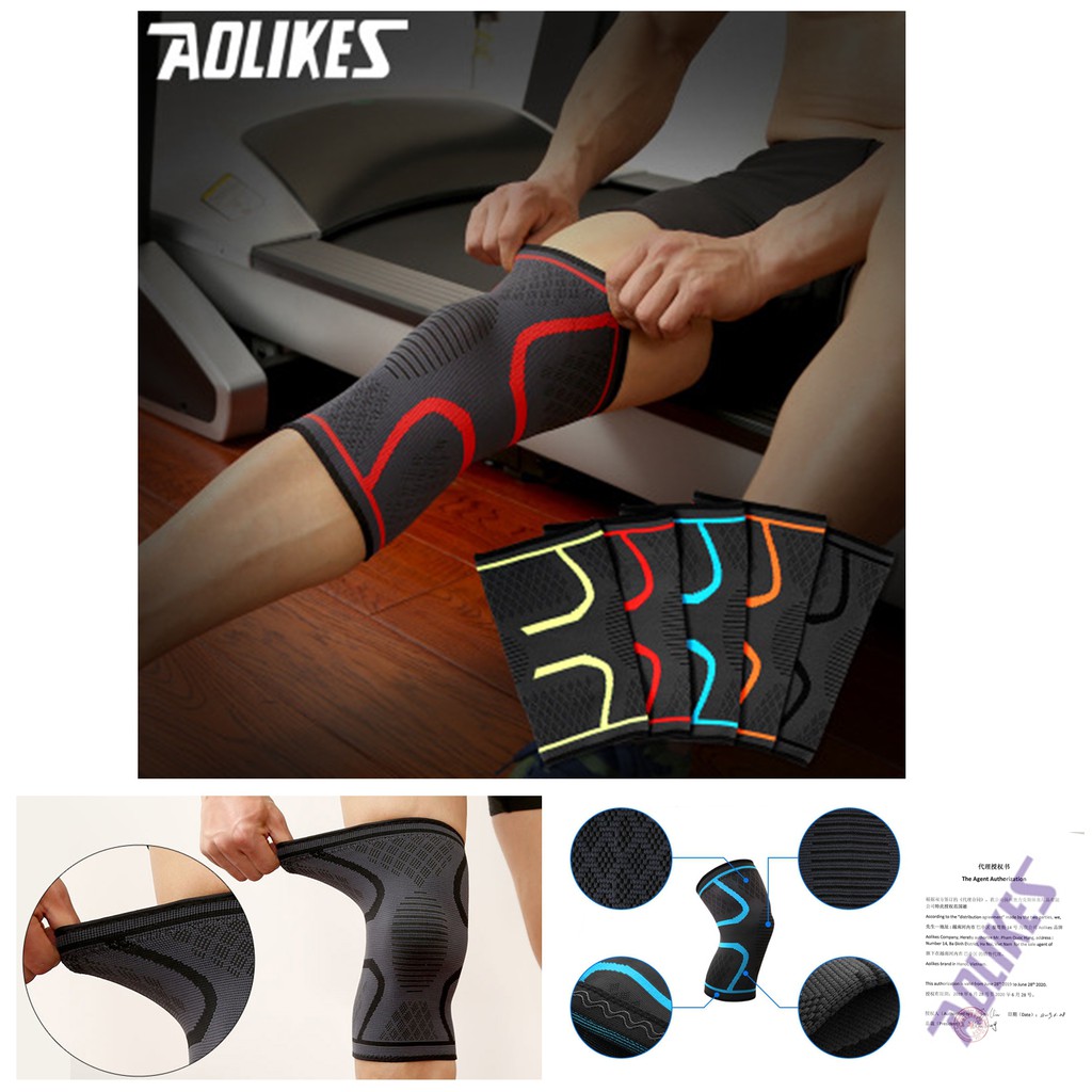 Đổ buôn - Aolikes AL 7718 (1 đôi) Đai cuốn đầu gối THOÁNG KHÍ ĐÀN HỒI chống trượt chuyên gym