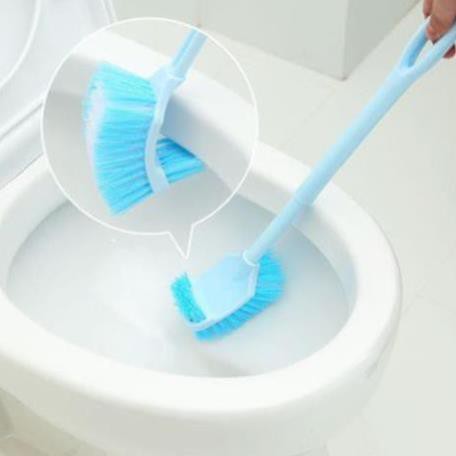 Chổi cọ toilet, nhà vệ sinh 2 đầu tặng kèm miếng dán treo tường