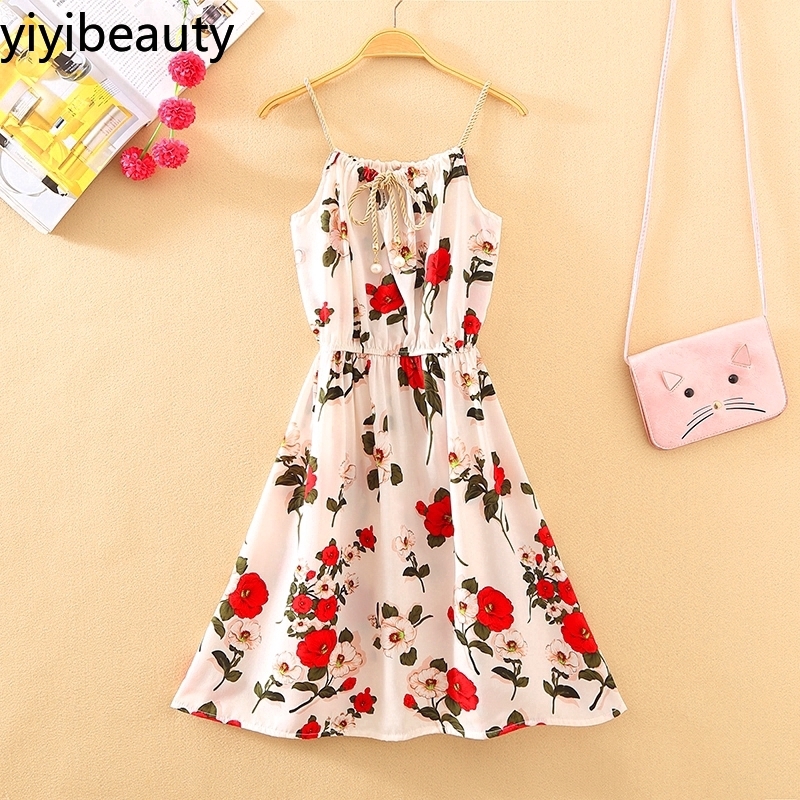 Váy sling A-Line ngắn ngọt ngào in họa tiết mùa hè mới | BigBuy360 - bigbuy360.vn