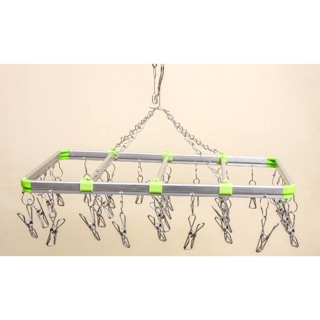 MÓC TREO PHƠI ĐỒ INOX KHUNG NHÔM 28 MÓC