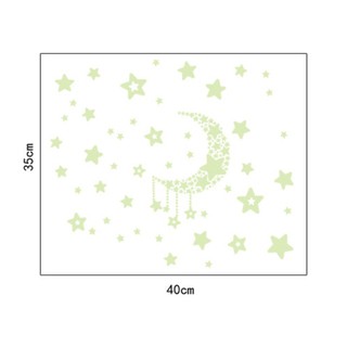 (Xuất Nhật) decal trang trí trăng sao dạ quang