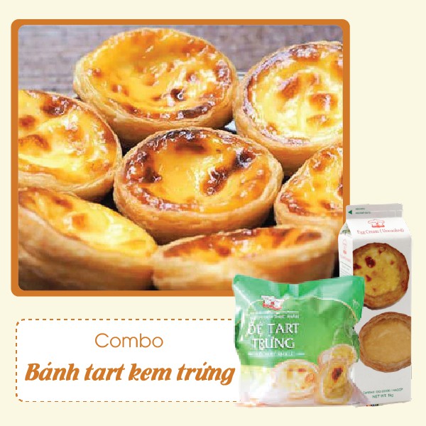 [Mã 156FMCGSALE hoàn 8% đơn 500K] Combo đế bánh tart trứng và kem trứng