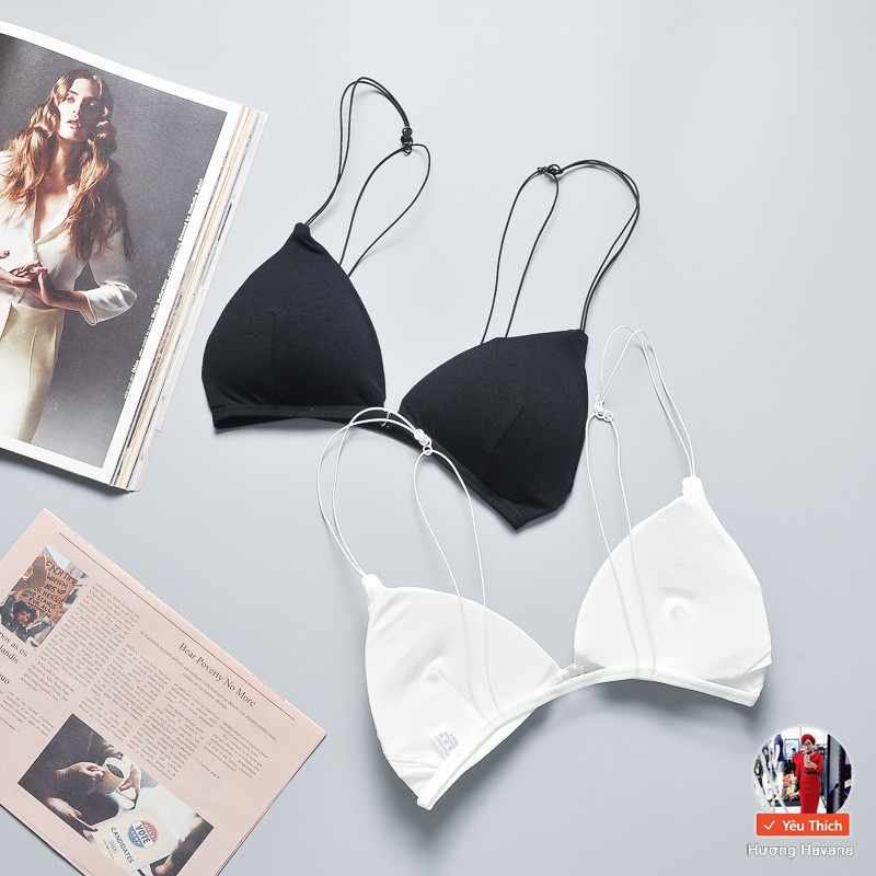 Áo bra sexy cotton đệm mỏng dây bún cài trước freesize FLA50