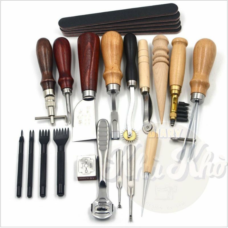 BỘ DỤNG CỤ LÀM ĐỒ DA CƠ BẢN18 MÓN