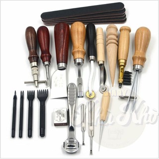 BỘ DỤNG CỤ LÀM ĐỒ DA CƠ BẢN18 MÓN