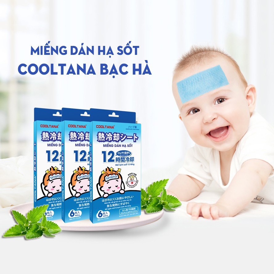 Miếng dán hạ sốt COOLTANA giúp hạ nhiệt, giảm sốt, giảm đau làm mát liên tục suốt 10 tiếng