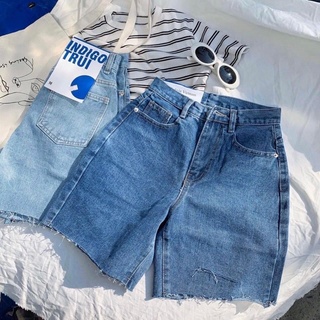 quần ngố jeans rách nhẹ