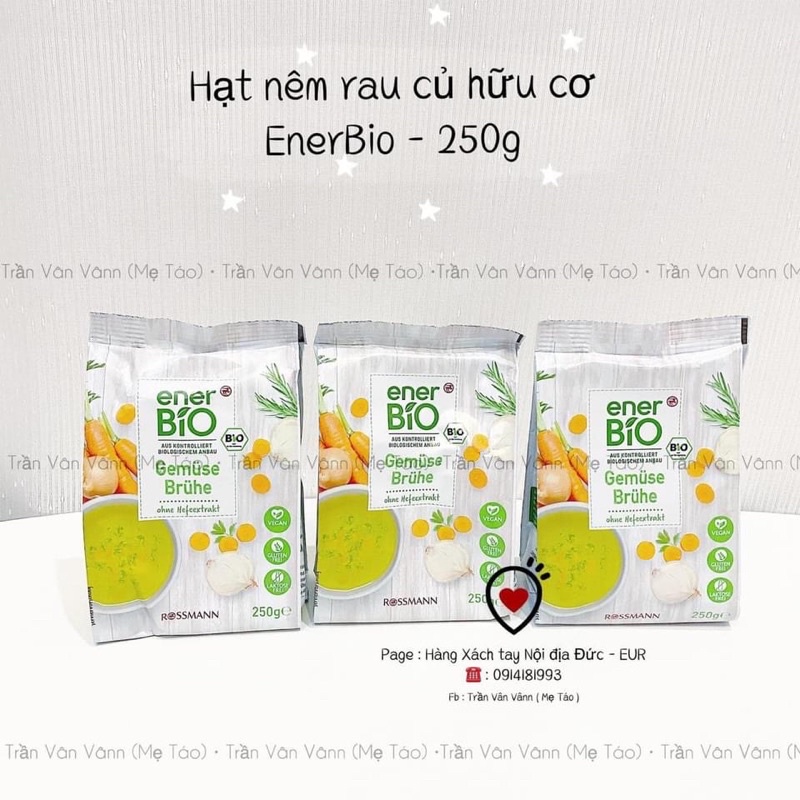 Hạt nêm rau củ hữu cơ Enerbio - 290g