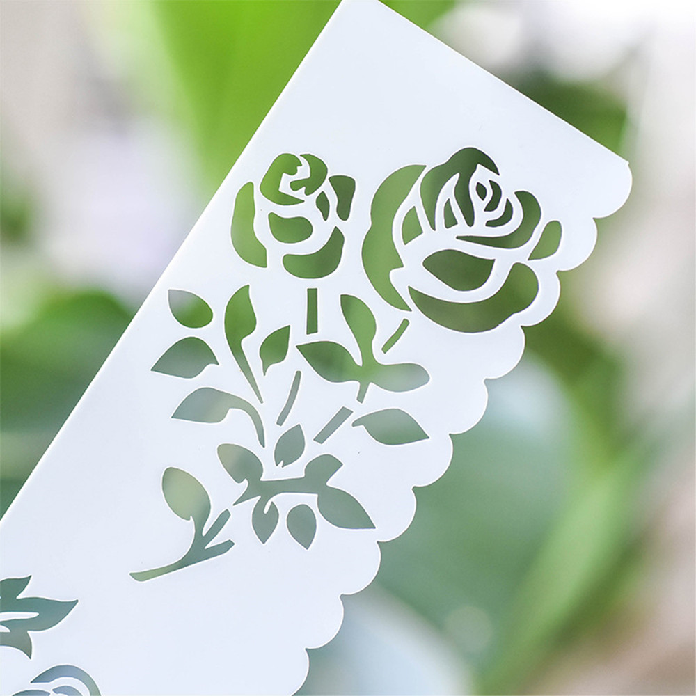 Set 8 khuôn giấy tạo họa tiết hình hoa dập nổi làm thiệp/sổ tay Diy tiện lợi