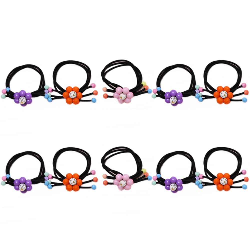 Dây buộc tóc đính hạt hoa đáng yêu cho bé gái