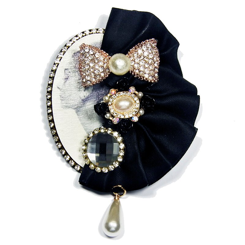 Ghim cài áo hình hoa trà đính ngọc trai giả 5 màu sang trọng
