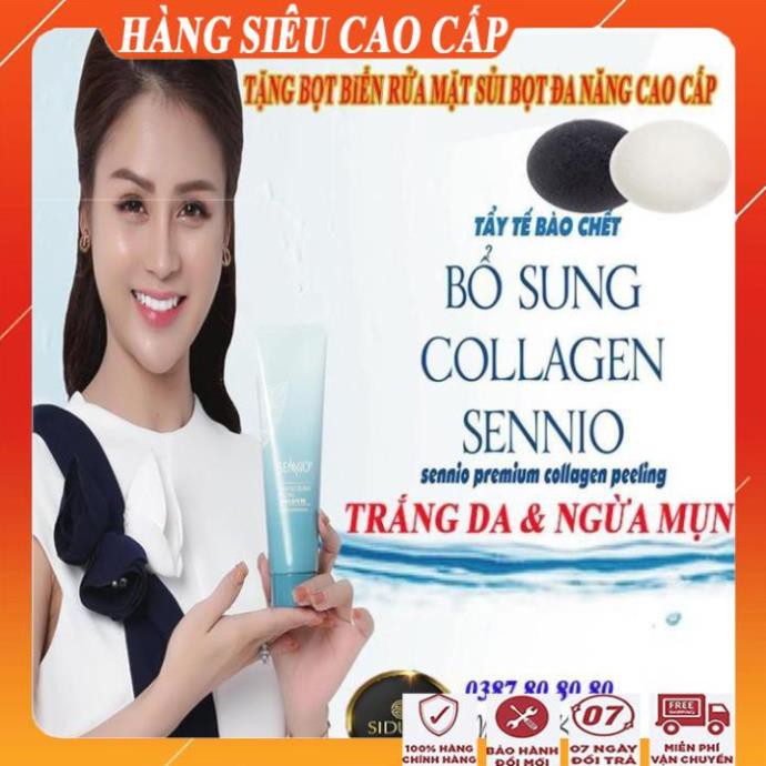 Gel tẩy tế bào chết bổ sung collagen sennio/Tẩy da chết dưỡng trắng da