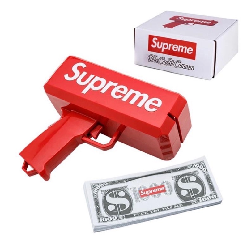 Đồ chơi súng bắn tiền Supreme - Kèm xấp tiền giấy full hộp