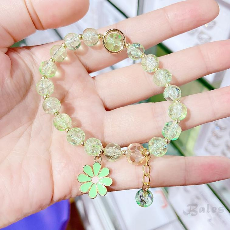 [Bales] Chúng tôi hoa Hạt pha lê đáng yêu Daisy Charm Fortune Vòng tay cho phụ nữ gái Cô Vòng tay Chuỗi đeo tay Đồ trang sức