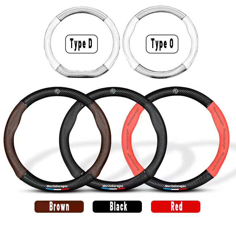 Bọc Vô Lăng Xe Hơi Chất Liệu Da Sợi Carbon 36~39CM Cho MG TF ZR EV GS EZS RX5 ZT 3SW Saloon ZS MG3 MG5 MG6 GT HS