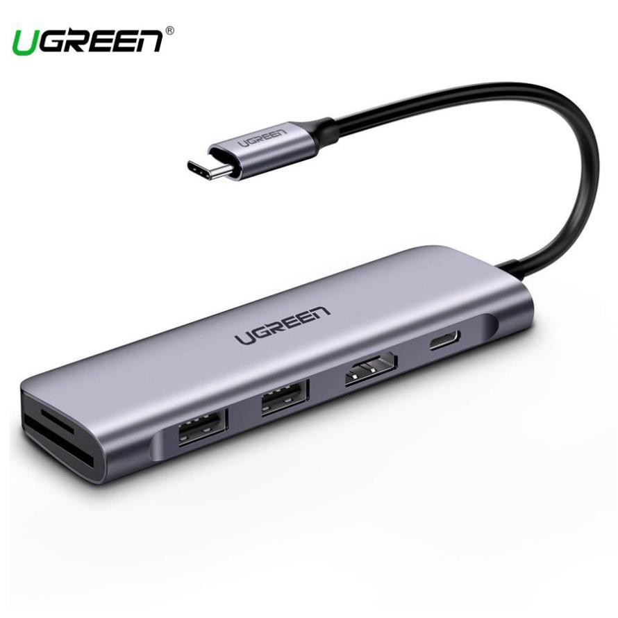 Cáp Chuyển Hub Ugreen 6 in 1 USB Type C Sang HDMI + USB 3.0x2 + SD-TF + PD Ugreen 70411