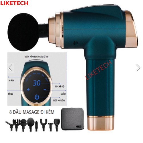 Máy massage cầm tay cao cấp FASCIAL GUN LIKETECH 8 đầu mát xa Áp dụng công nghệ mới nhất Thế Giới 2022