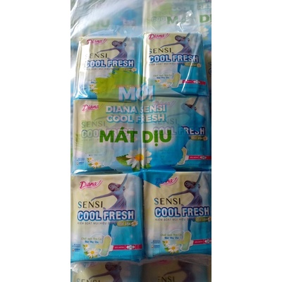 Combo 6gói băng vệ sinh Diana Sensi Cool Fresh Mát Dịu Siêu Mỏng Cánh 8 miếng, Diana sensi cool fresh hoa cúc,