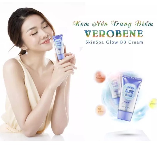 Combo 1 kem nền BB Cream siêu mịn, che khuyết điểm Verobene Hàn quốc 40ml/Tuýp Và 1 gói tẩy da chết beauskin hàn 3g/gói | BigBuy360 - bigbuy360.vn