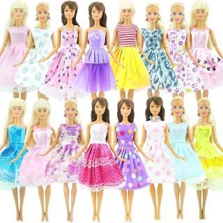 1pc/10ocs Fashion Party Dresses Clothes lace Gown For Barbie Dolls Girls,