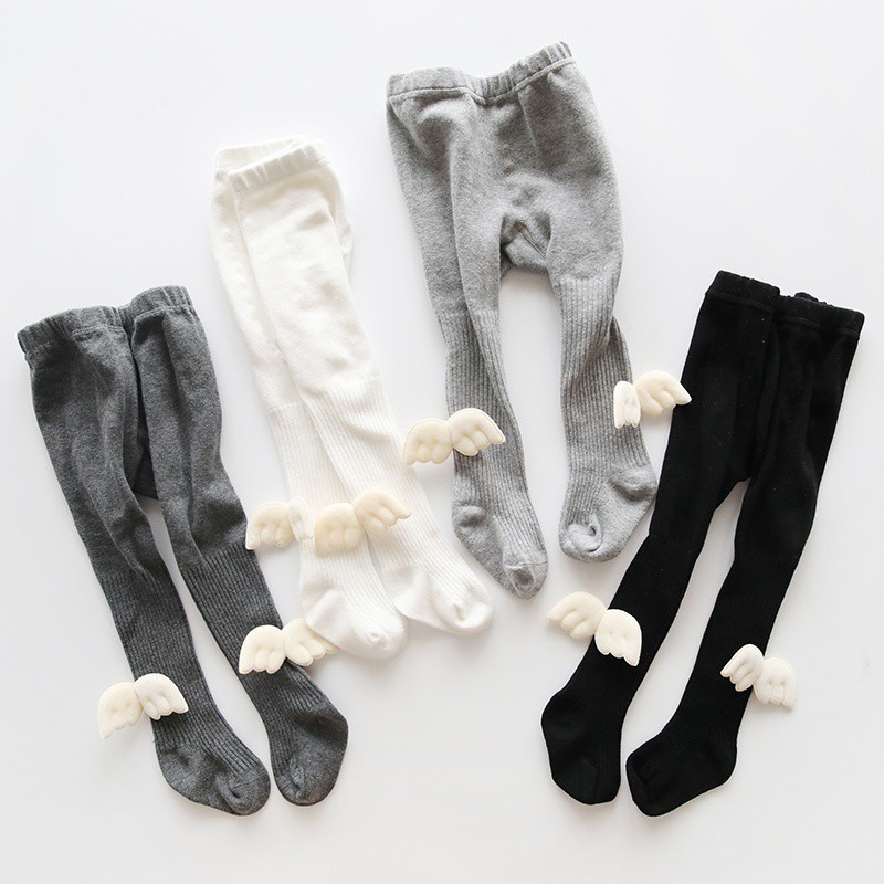 Quần tất chất liệu cotton đính cánh thiên thần đáng yêu cho bé gái