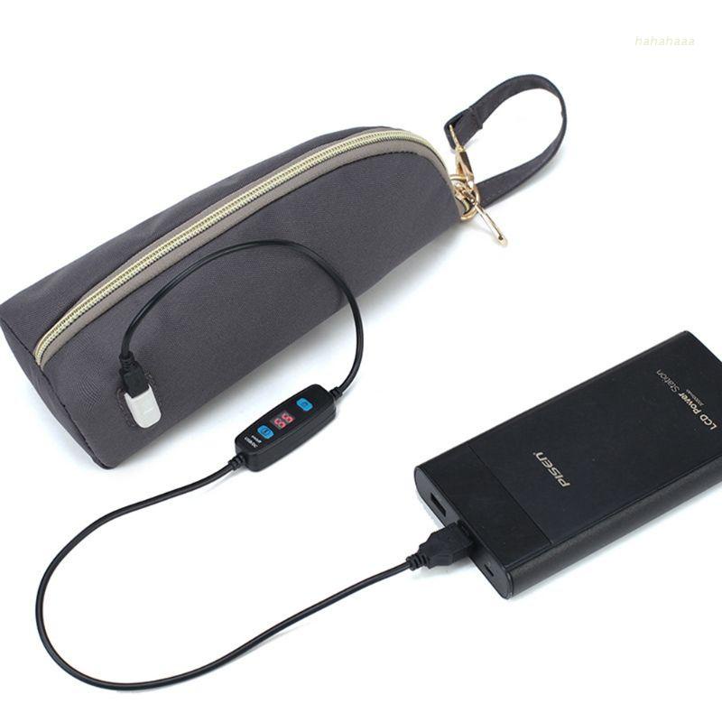 Túi đựng bình sữa giữ nhiệt sạc usb gắn xe đẩy em bé tiện dụng