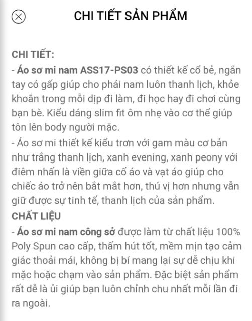 Áo sơmi cộc tay Aristino mã ASS17-PS03