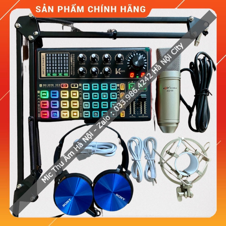 Trọn Bộ Sound Card K300 Mic AQTA AQ100 . Chuyên Dùng Hát Livestream , Thu Âm , Live Bigo , Tiktok . Bảo Hành 12 Tháng