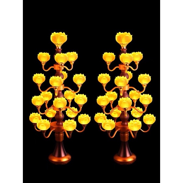 CÂY ĐÈN LED HOA SEN LƯU LY THỜ CÚNG TRANG TRÍ