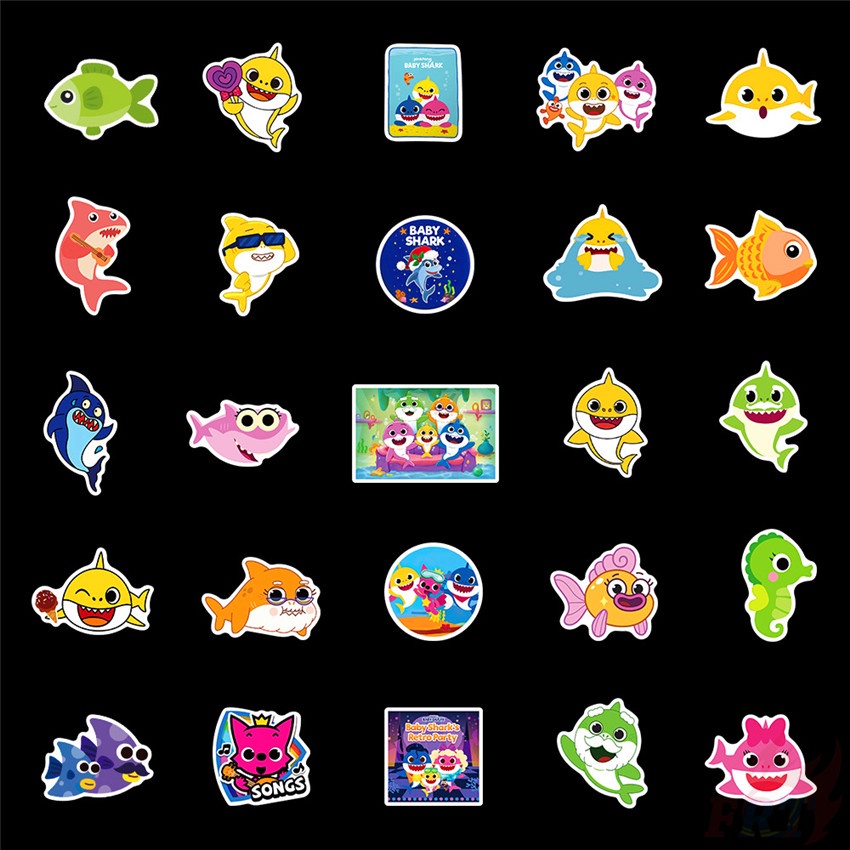 50Pcs/Set ❉ Baby Shark Series 02 Stickers ❉ Children's Song DIY Fashion Mixed Waterproof Doodle Decals Stickers