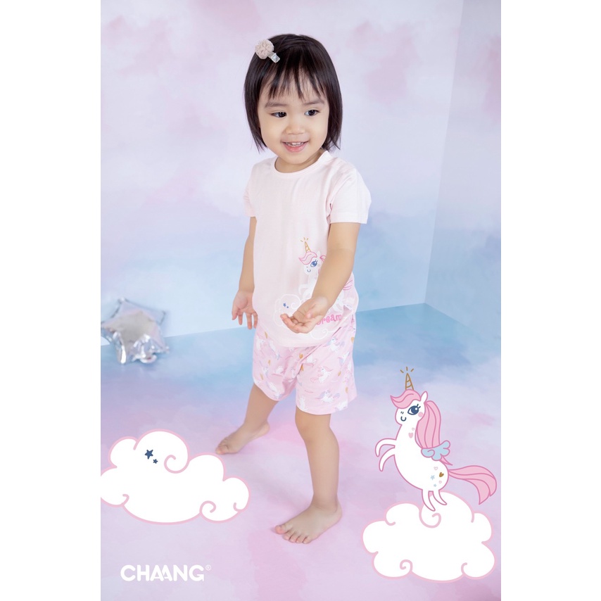 CHAANG Bộ KID cho bé trai và gái chất liệu cotton thâm hút cho bé từ 9 tháng đến 5 tuổi