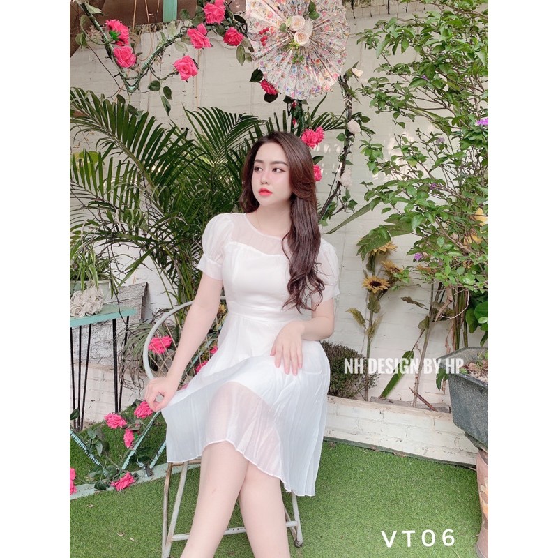 [ VT06 ] VÁY TK TAY BỒNG PHA TƠ