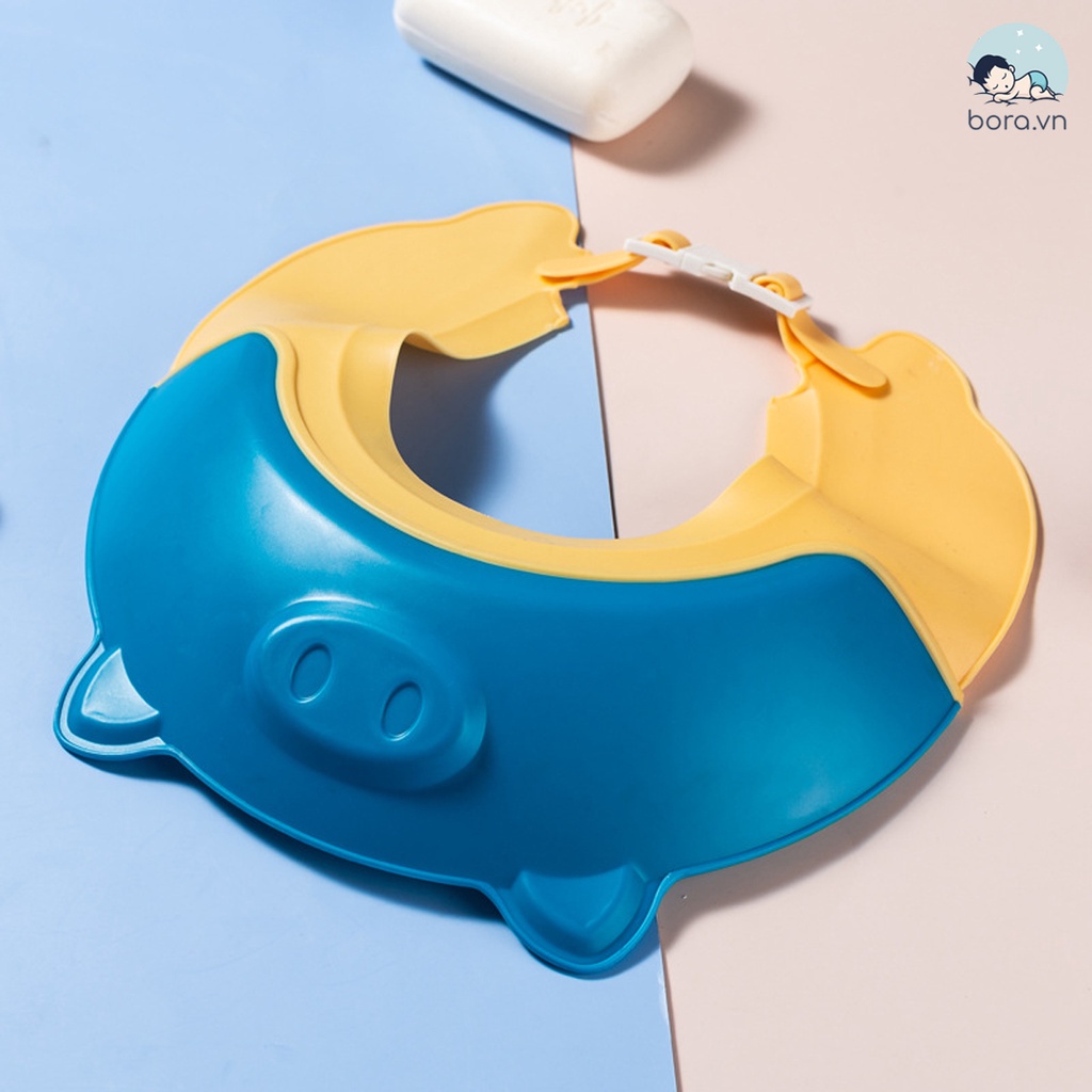 Mũ gội đầu chắn nước bảo vệ tai cho bé 0 - 6 tuổi, nón tắm chống nước cho trẻ có thể điều chỉnh vòng đầu