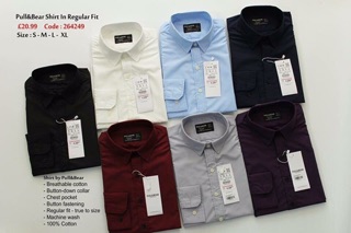 Sơmi Pull&Bear Chất Vải Cotton Lụa - Sang Trọng - Thanh Lịch