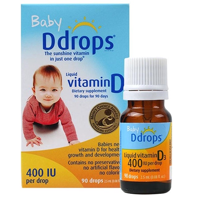Vitamin Baby Ddrops D3 cho trẻ sơ sinh 90 giọt chính hãng của Mỹ - The Caring Cube