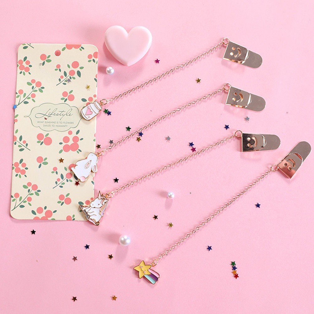 Dụng cụ đánh dấu trang sách bằng kim loại nhiều mẫu đáng yêu