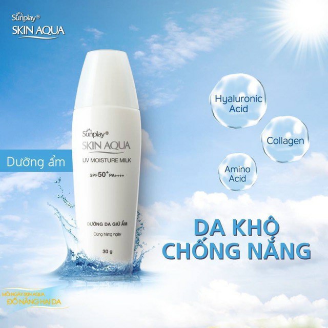 Kem chống nắng dưỡng ẩm hàng ngày Sunplay Skin Aqua UV Moisture Milk 30g | BigBuy360 - bigbuy360.vn