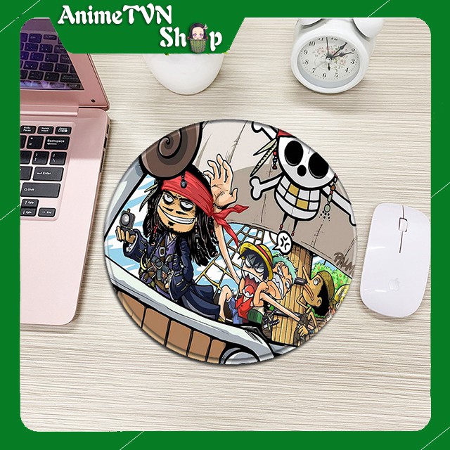 Miếng lót chuột hình tròn Anime/Manga One piece - Đảo Hải Tặc - Hàng cao cấp từ cao su thiên nhiên (24 x 20 x 0.2)