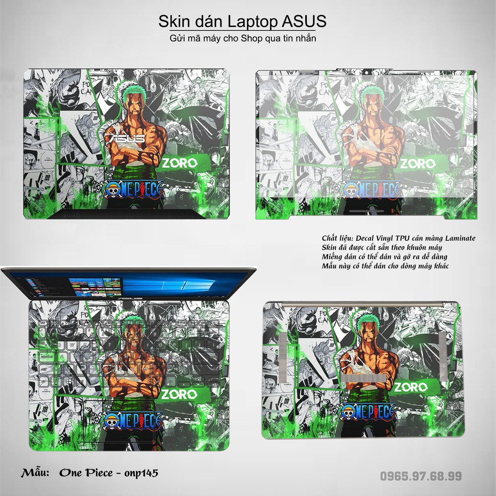 Skin dán Laptop Asus in hình One Piece _nhiều mẫu 18 (inbox mã máy cho Shop)