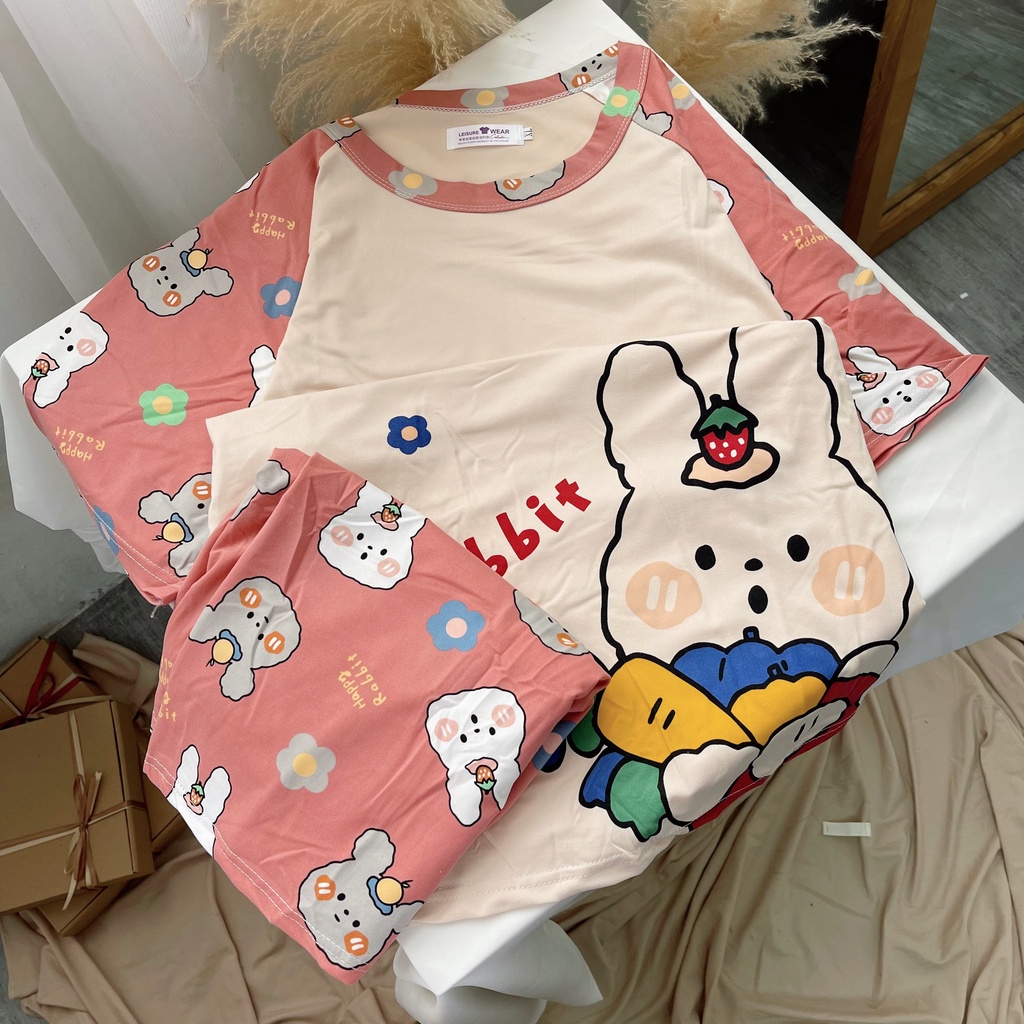 Bộ mặc nhà Pyjama Tea Store Cotton cộc QC họa tiết dễ thương