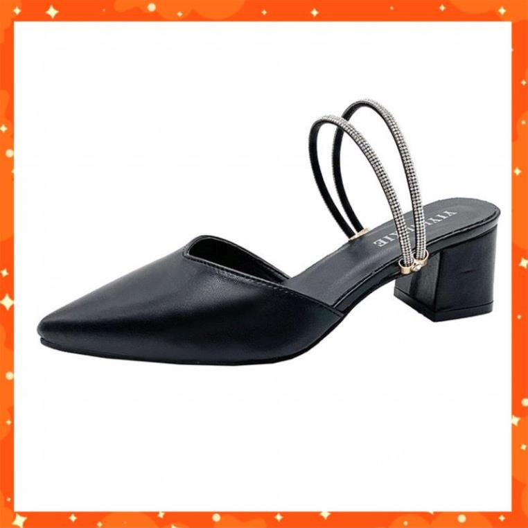 Giày Cao Gót Bít Mũi Dây Đính Đá  Mã N17 Hot