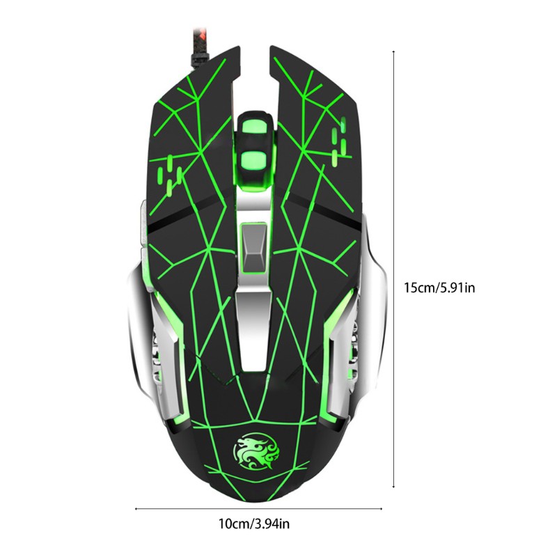 Professional Wired Gaming Mouse 4000DPI Mute Computer Mechanical Mouse with RGB