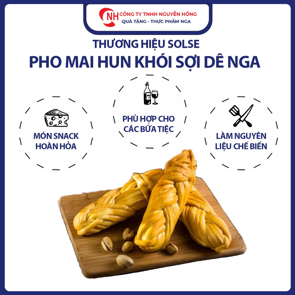 Phô Mai Sợi Hun Khói Solse Dê 100g, Phô Mai Kéo Sợi Hun Khói Đồ Nga Nguyễn Hồng