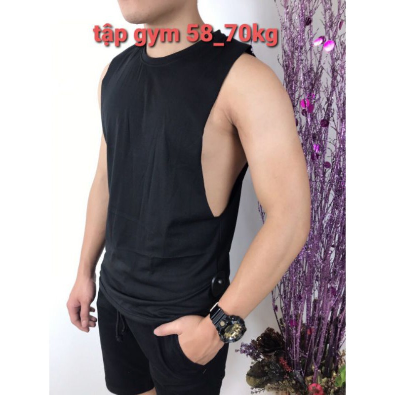 Áo tập gym áo tanktop nách rộng khoét nách sâu NR002 - Hàng mới về