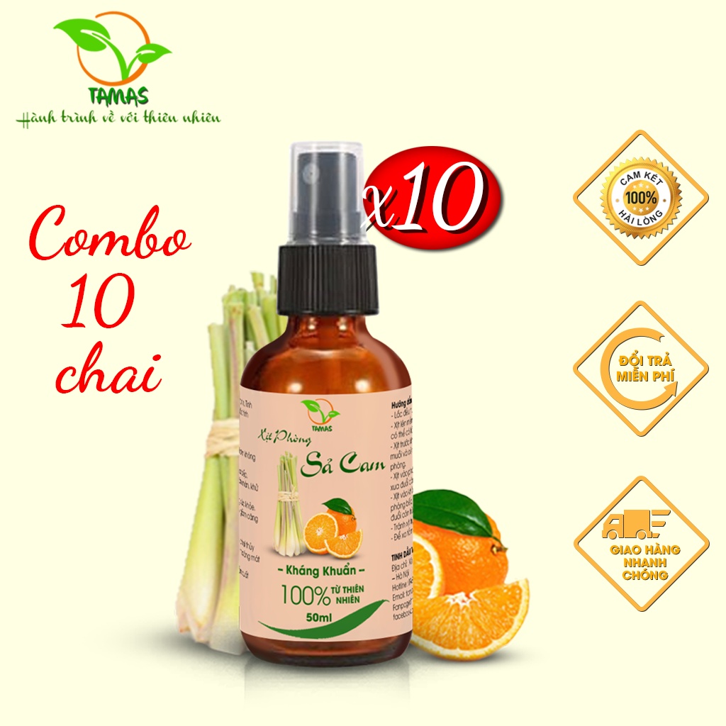 Combo 10 Chai Xịt Thơm Phòng Đuổi Muỗi 50ml
