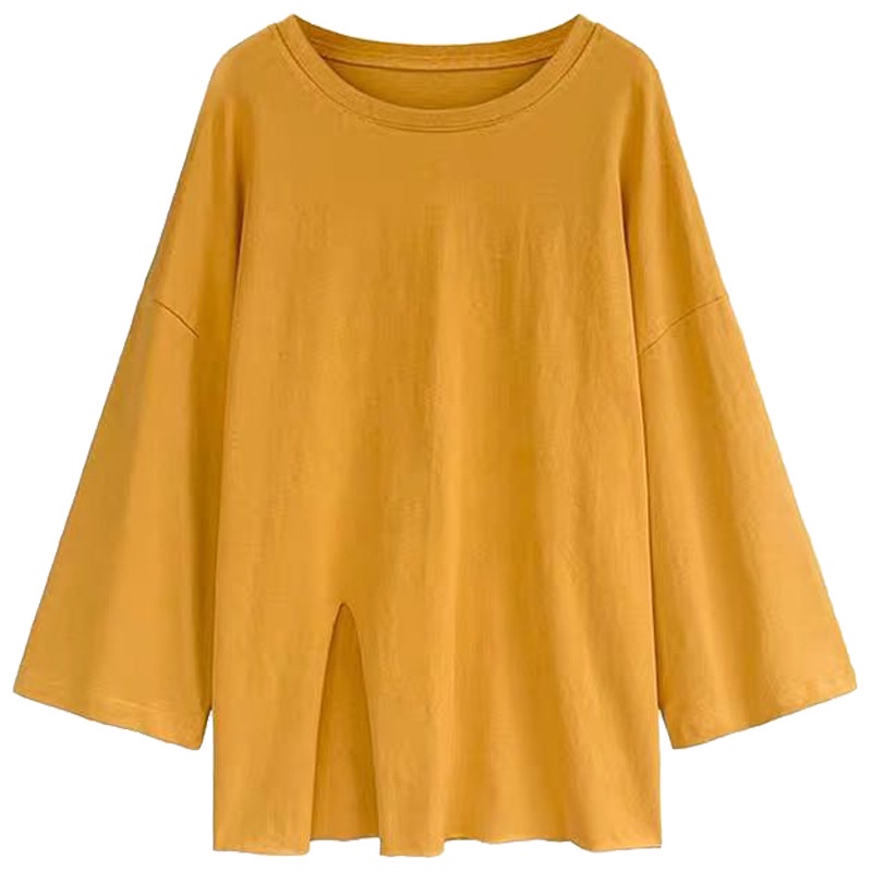 Áo thun IELGY dài tay dáng rộng phong cách Hàn Quốc đơn giản dành cho nữ